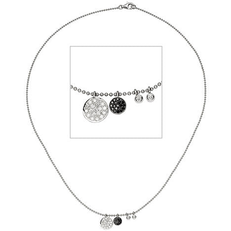 Collier Halskette Kette 585 Gold Weißgold 40 Diamanten Brillanten 43 cm