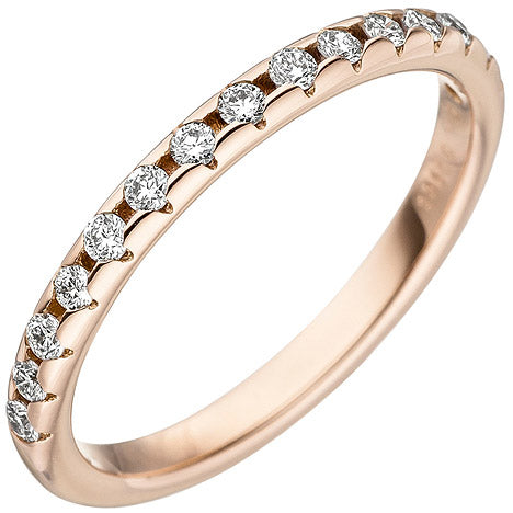 Damen Ring 585 Gold Rotgold 15 Diamanten Brillanten Rotgoldring Diamantring