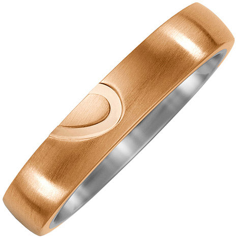 Partner Ring Halbes Herz aus Titan und Bronze Partnerring