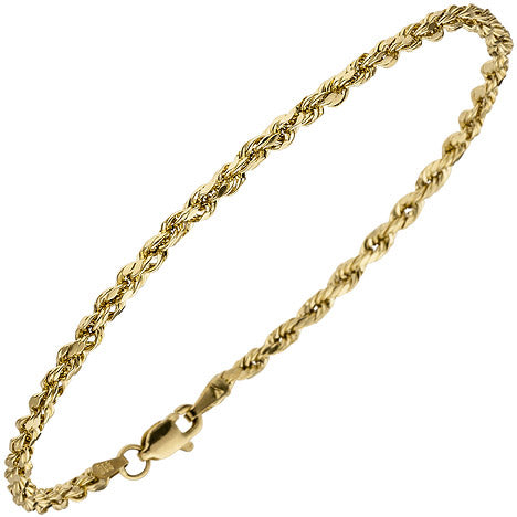 Kordelarmband 585 Gold Gelbgold 21 cm Armband Goldarmband