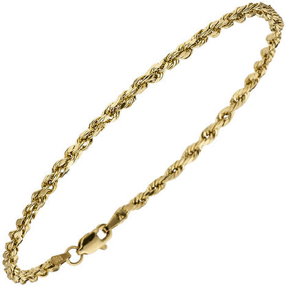 Kordelarmband 585 Gold Gelbgold 19 cm Armband Goldarmband