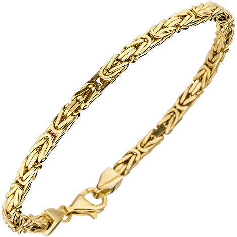 Königsarmband 925 Sterling Silber gold vergoldet diamantiert 19 cm Armband