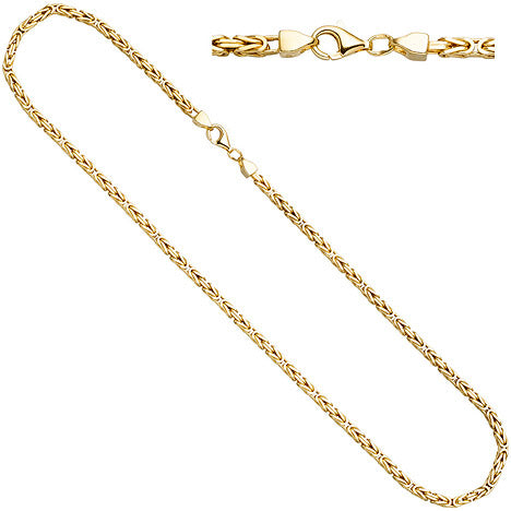 Königskette 925 Sterling Silber gold vergoldet 3 2 mm 45 cm Kette Halskette