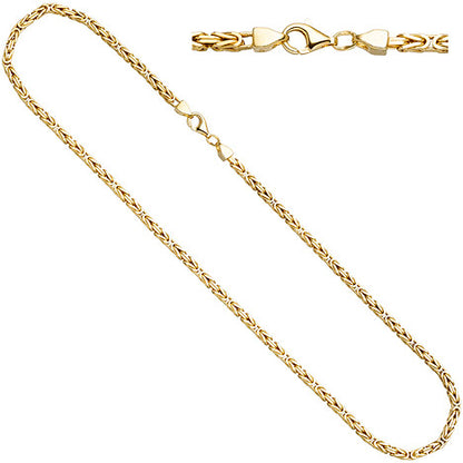 Königskette 925 Sterling Silber gold vergoldet 3 2 mm 45 cm Kette Halskette