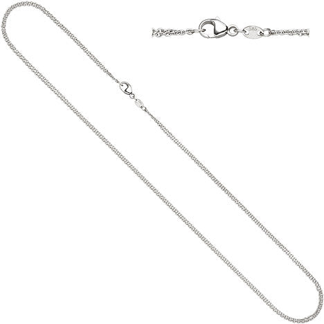 Halskette Kette 2-reihig 585 Gold Weißgold 42 cm Weißgoldkette Karabiner