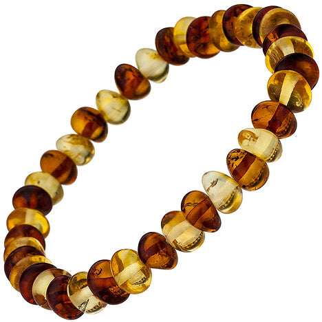 Armband Bernstein bicolor Bernsteinarmband endlos und flexibel