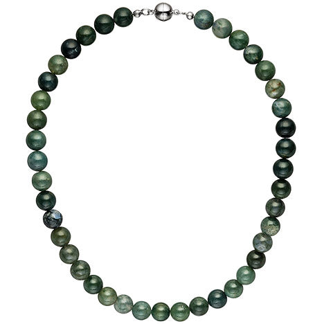 Halskette Kette Moosachat 45 cm Moosachatkette Steinkette Edelsteinkette