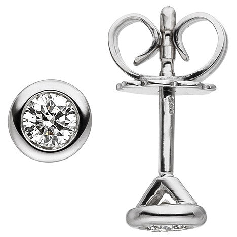 Ohrstecker 585 Gold Weißgold 2 Diamanten Brillanten Ohrringe Diamantohrstecker