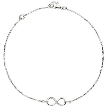 Armband Unendlichkeit 925 Sterling Silber 7 Zirkonia 19 5 cm Silberarmband