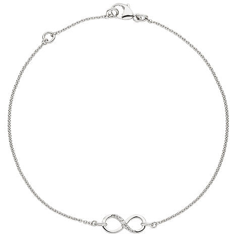 Armband Unendlichkeit 925 Sterling Silber 7 Zirkonia 19 5 cm Silberarmband