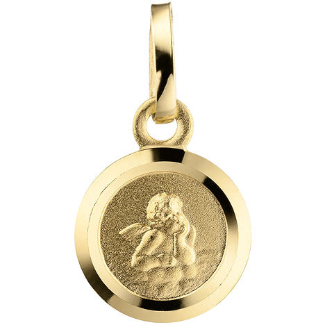 Anhänger Engel Schutzengel 333 Gold teil matt Goldanhänger Schutzangelanhänger
