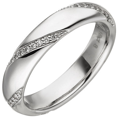 Damen Ring 585 Gold Weißgold 40 Diamanten Brillanten 0 18ct. Weißgoldring