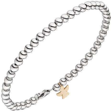 Armband mit Engel 585 Gold Weißgold Rotgold bicolor 19 cm Schutzengel