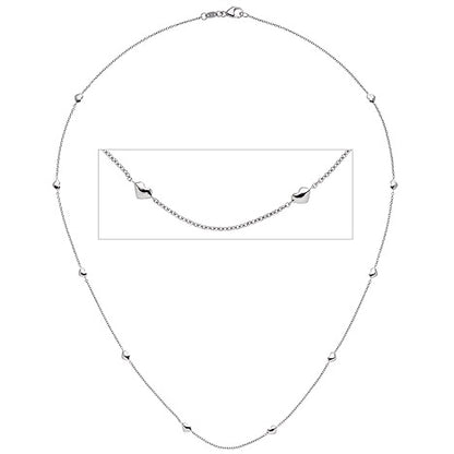 Collier Halskette Herz Herzen 585 Gold Weißgold 45 cm Kette Weißgoldkette