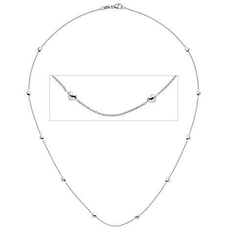 Collier Halskette Herz Herzen 585 Gold Weißgold 45 cm Kette Weißgoldkette