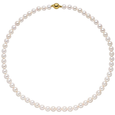 Kette mit Akoya Perlen und 925 Silber vergoldet 43 cm Perlenkette