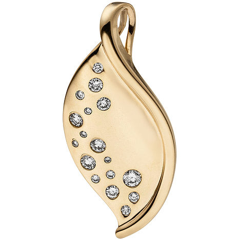 Anhänger 585 Gold Gelbgold 17 Diamanten Brillanten 0 26ct. Goldanhänger