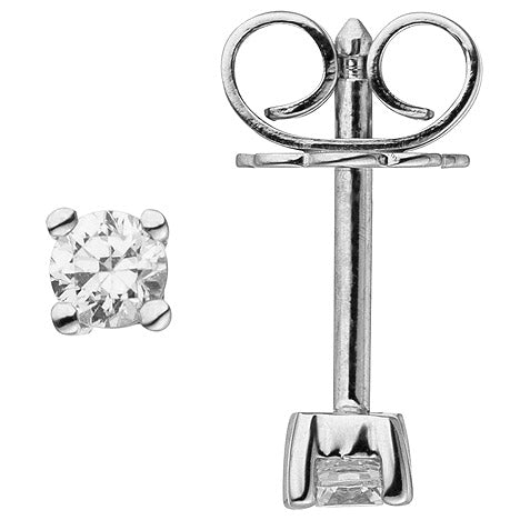 Ohrstecker 585 Gold Weißgold 2 Diamanten Brillanten 0 24 ct. Ohrringe
