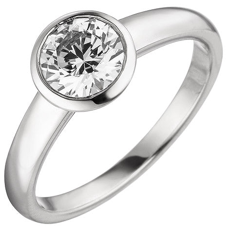 Damen Ring 585 Gold Weißgold 1 Diamant Brillant 1 0 ct. Diamantring Solitär