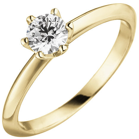 Damen Ring 585 Gold Gelbgold 1 Diamant Brillant 0 70 ct. Diamantring Solitär