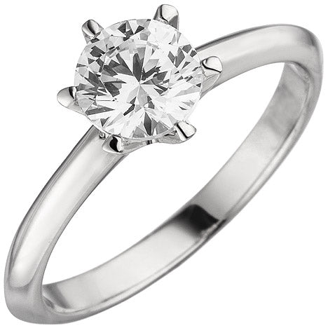 Damen Ring 585 Gold Weißgold 1 Diamant Brillant 1 0 ct. Diamantring Solitär