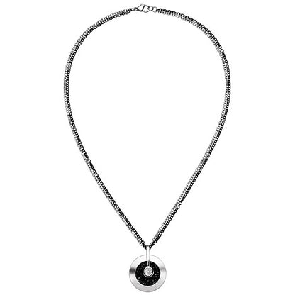 Kette 2-reihig mit Anhänger Edelstahl 8 Zirkonia und SWAROVSKI® ELEMENTS 45 cm