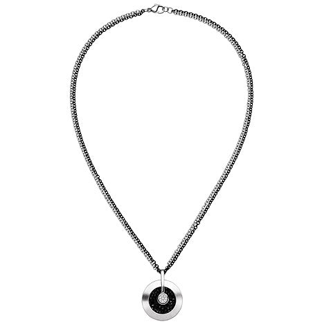 Kette 2-reihig mit Anhänger Edelstahl 8 Zirkonia und SWAROVSKI® ELEMENTS 45 cm