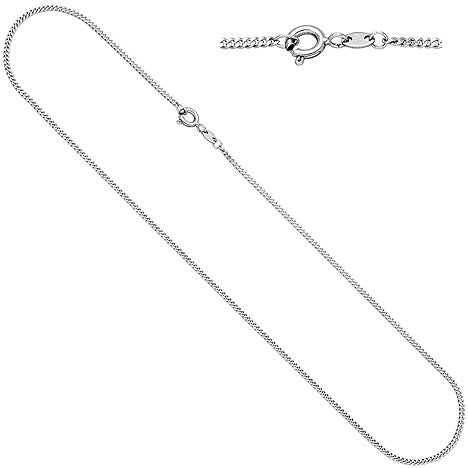 Panzerkette 333 Gold Weißgold 1 7 mm 36 cm Kette Halskette Weißgoldkette