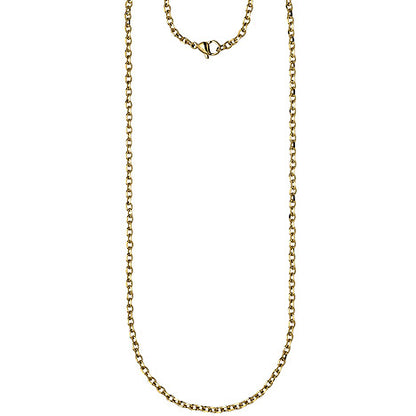 Halskette Kette Ankerkette Edelstahl gold farben beschichtet 80 cm