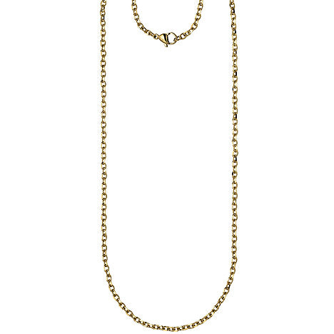 Halskette Kette Ankerkette Edelstahl gold farben beschichtet 80 cm