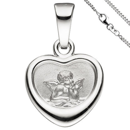 Anhänger Kleines Herz Herzchen Schutzengel 925 Sterling Silber mit Kette 42 cm