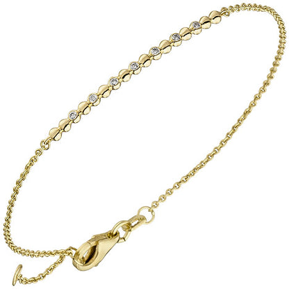 Armband 585 Gold Gelbgold 7 Diamanten Brillanten 0 06ct. 17 5 cm Goldarmband