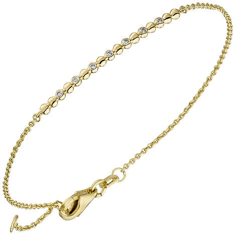Armband 585 Gold Gelbgold 7 Diamanten Brillanten 0 06ct. 17 5 cm Goldarmband