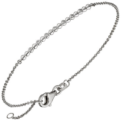 Armband 585 Gold Weißgold 7 Diamanten Brillanten 17 5 cm Weißgoldarmband