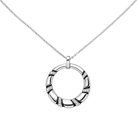 Collier 925 Sterling Silber 18 Zirkonia 45 cm Silberkette Karabiner