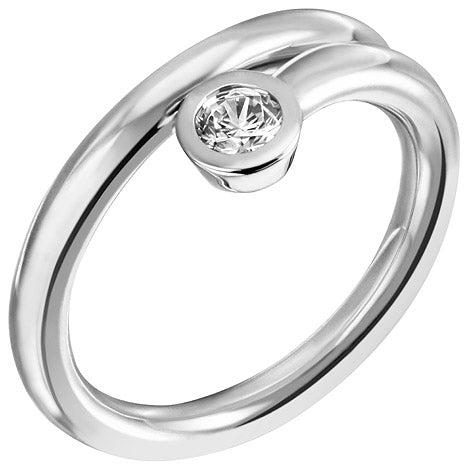 Damen Ring 925 Sterling Silber 1 Zirkonia Silberring