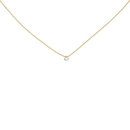 Collier 750 Gold Gelbgold 1 Diamant Brillant 45 cm
