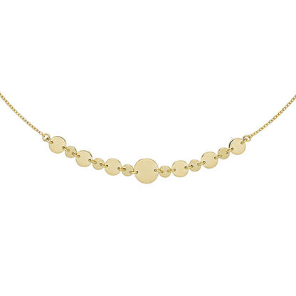 Collier Halskette mit Plättchen 925 Sterling Silber gold vergoldet 45 cm Kette