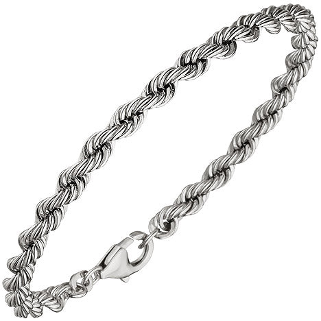 Kordelarmband 925 Sterling Silber massiv 19 cm Armband Silberarmband
