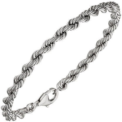 Kordelarmband 925 Sterling Silber massiv 21 cm Armband Silberarmband