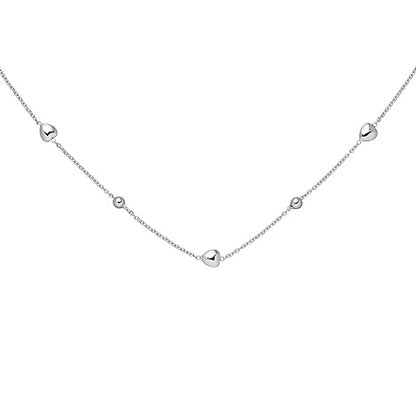 Collier Herz Kugel 925 Sterling Silber 45 cm Silberkette Federring