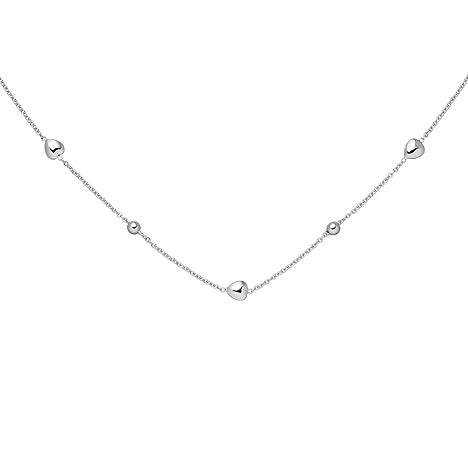 Collier Herz Kugel 925 Sterling Silber 45 cm Silberkette Federring