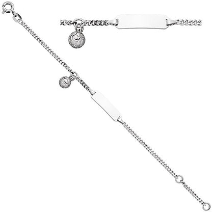 Schildband Fussball 925 Sterling Silber 14 cm Gravur ID Armband