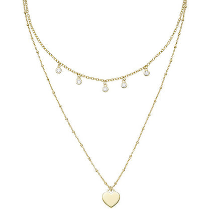 Collier gold vergoldet 925 Silber 5 Zirkonia 43 cm Silberkette Karabiner