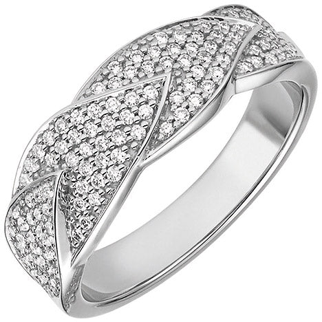 Damen Ring 585 Gold Weißgold 119 Diamanten Brillanten 0 45ct. Diamantring