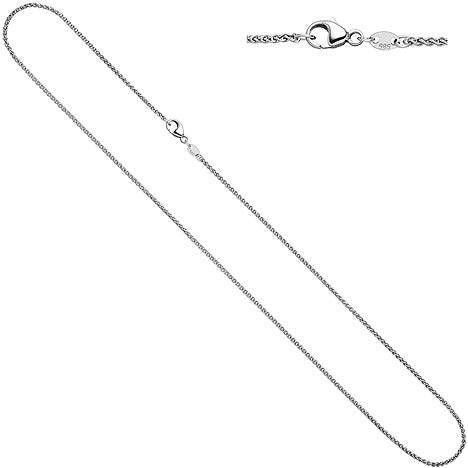 Zopfkette 585 Gold Weißgold 1 2 mm 40 cm Kette Halskette Goldkette Karabiner