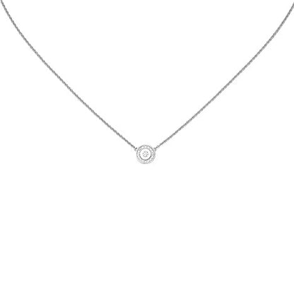Collier Halskette 925 Sterling Silber 17 Zirkonia 45 cm Kette Silberkette