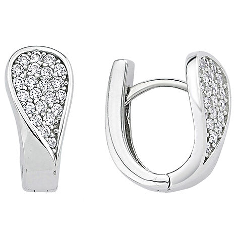 Creolen 925 Sterling Silber 44 Zirkonia Ohrringe Silberohrringe