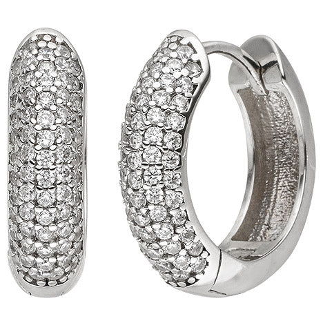 Creolen 925 Sterling Silber 130 Zirkonia Ohrringe Silbercreolen Silberohrringe