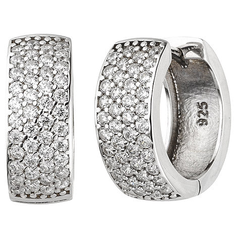Creolen 925 Sterling Silber 88 Zirkonia Ohrringe Silbercreolen Silberohrringe